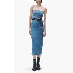 NWT rag & bone Jasmine Strapless Denim Midi Dress
